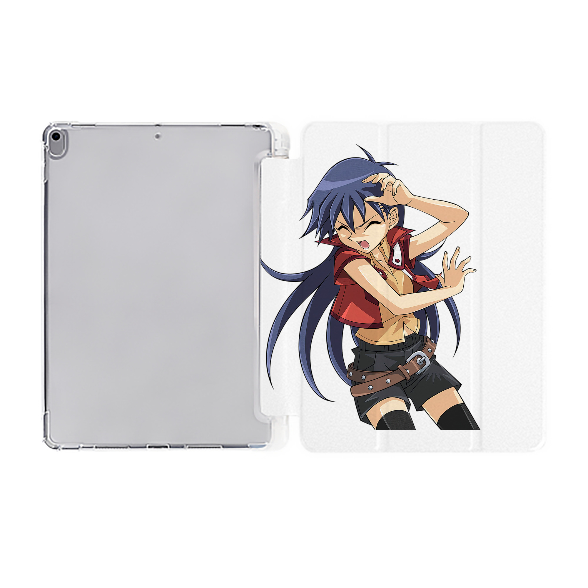 （画像用） 遊☆戯☆王 Yu-Gi-Oh! IPad ケース ペン収納付き 三つ折りスタンド PUレザー×シリコン 対応機種9.5/10.5/10.9インチ